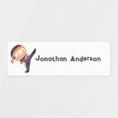 Back to School Boys Cute Ninja Kids Name Etiketten (Design 1)