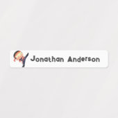 Back to School Boys Cute Ninja Kids Name Etiketten (Design 1)