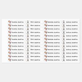 Back to School Boys Cute Ninja Kids Name Etiketten