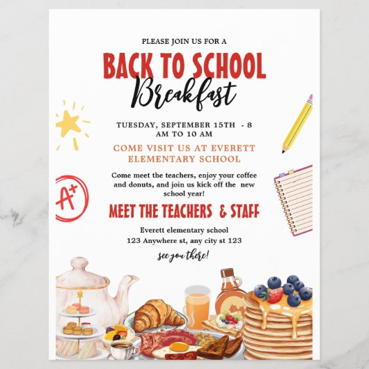 BACK to School Breakfast Flyer, Treffen mit den Le Flyer (Vorne)