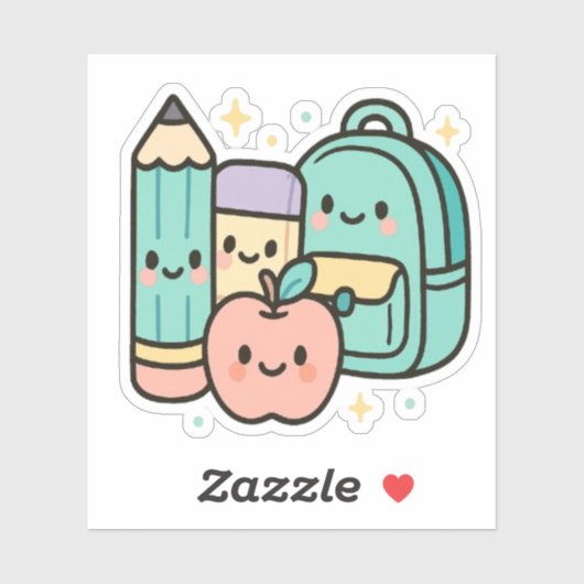 Back-to-School Cartoon Design Aufkleber (Blatt)