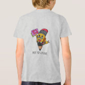 Back to School Cartoon Pencil Character Design Tri-Blend Shirt (Rückseite)