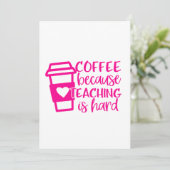 back to school coffee lover teacher cute einladung (Stehend Vorderseite)