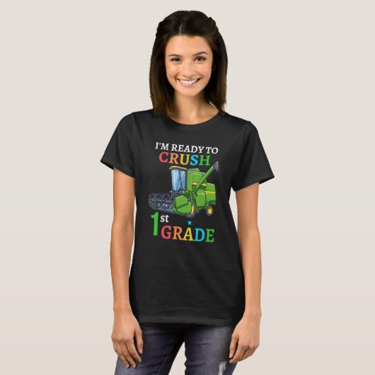 Back To School Combine Harvester I'm Ready to Crus T-Shirt (Vorne ganz)