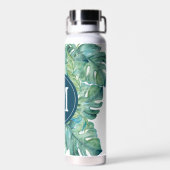 Back To School Custom Tropical Leaves Trinkflasche (Rückseite)