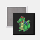 Back To School Cute Crocodile Funny Croc Backpack Magnet (Vorderseite/Rückseite)