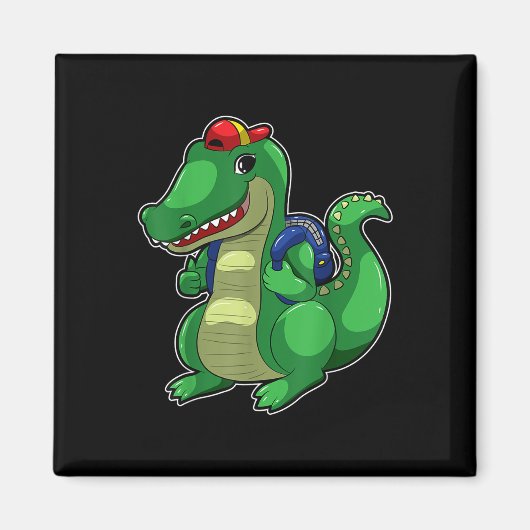 Back To School Cute Crocodile Funny Croc Backpack Magnet (Vorne)