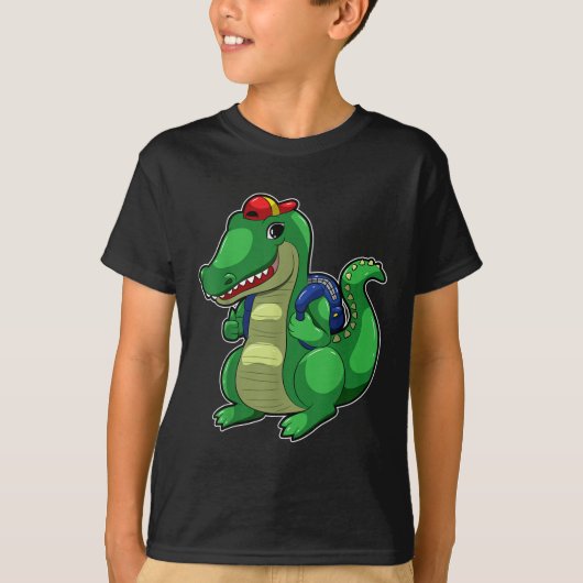 Back To School Cute Crocodile Funny Croc Backpack  T-Shirt (Vorderseite)