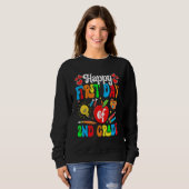 Back To School Cute Happy First Day Of 2nd Grade Sweatshirt (Vorne ganz)