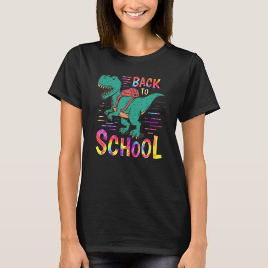 Back To School Dinosaur Tye Dye Teacher Students B T-Shirt (Vorderseite)