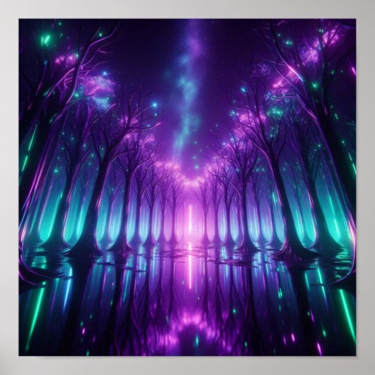 Back to School Dream Aurora Neon Forest Poster (Vorne)