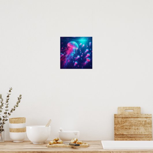 Back to School Dream Neon Jellyfish Drift Poster (Küche)