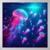 Back to School Dream Neon Jellyfish Drift Poster (Vorne)
