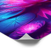 Back to School Dreamlike Neon Lotus Glow Poster (Ecke)
