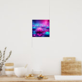 Back to School Dreamlike Neon Lotus Glow Poster (Küche)