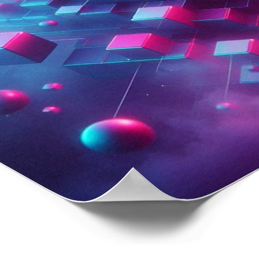 Back to School Dreamy Neon Floating Vision Poster (Ecke)