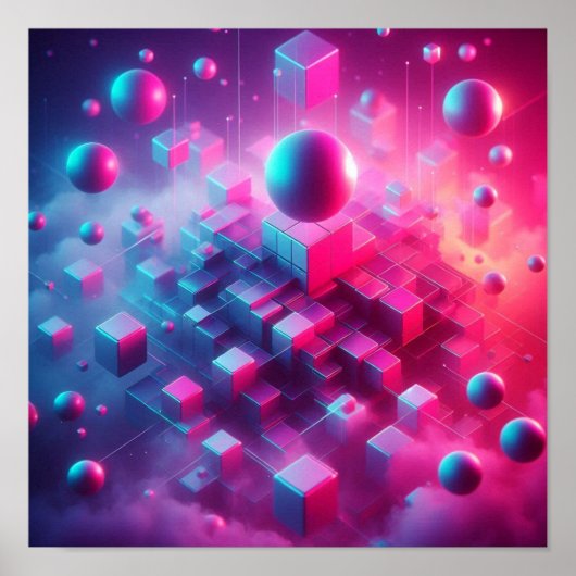 Back to School Dreamy Neon Floating Vision Poster (Vorne)