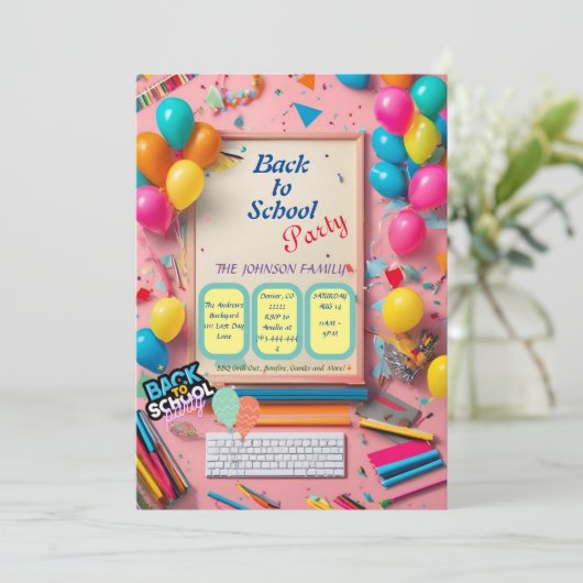 back to school einladung (Stehend Vorderseite)