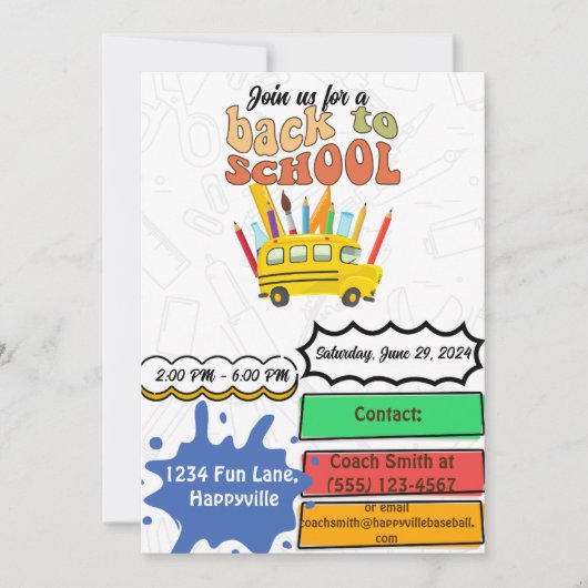 back to school einladung (Vorderseite)