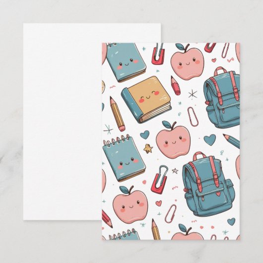 Back to School Einladung (Vorne/Hinten)