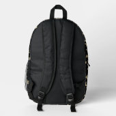 Back To School Faux Holographic Gold Stars Black Bedruckter Rucksack (Rückseite)