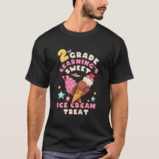 Back To School First Day Of 2Nd Grade Ice Cream T-Shirt (Vorderseite)