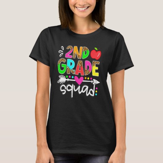 Back To School First Day Of 2nd Grade Squad Teache T-Shirt (Vorderseite)