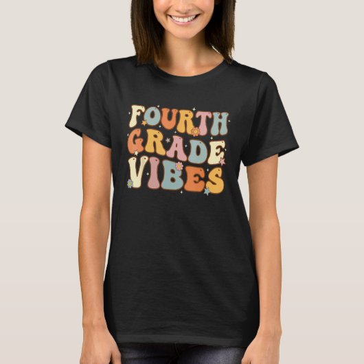 Back To School Fourth Grade Vibes Student Teacher T-Shirt (Vorderseite)