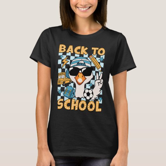 Back To School Funny Silly Goose First Day Of Scho T-Shirt (Vorderseite)