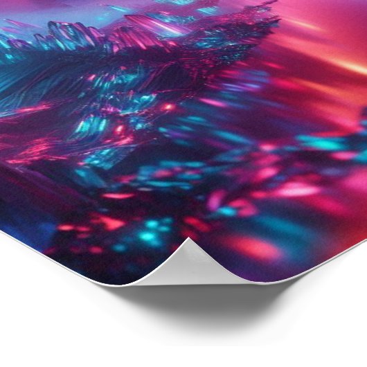 Back to School Futuristic Crystal Glow Poster (Ecke)