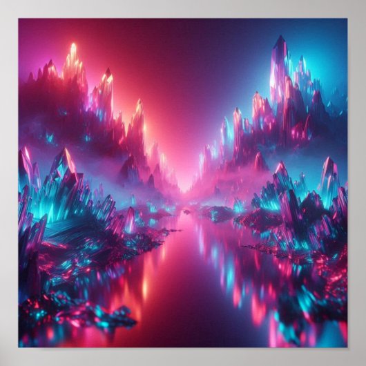 Back to School Futuristic Crystal Glow Poster (Vorne)