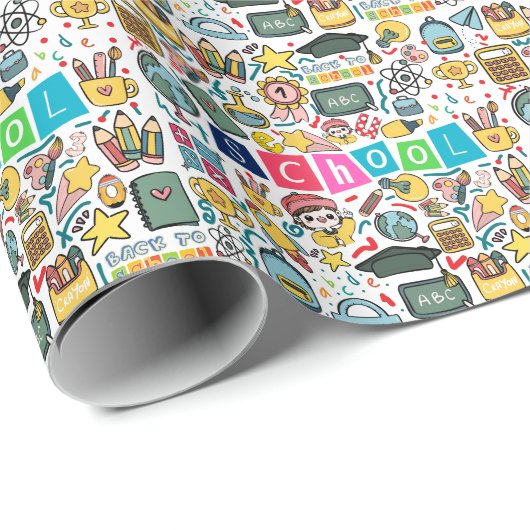 Back To School Geschenkpapier (Rolleneckpunkt)