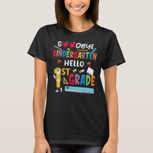Back to School Goodbye Kindergarten Hello 1st Grad T-Shirt (Vorderseite)