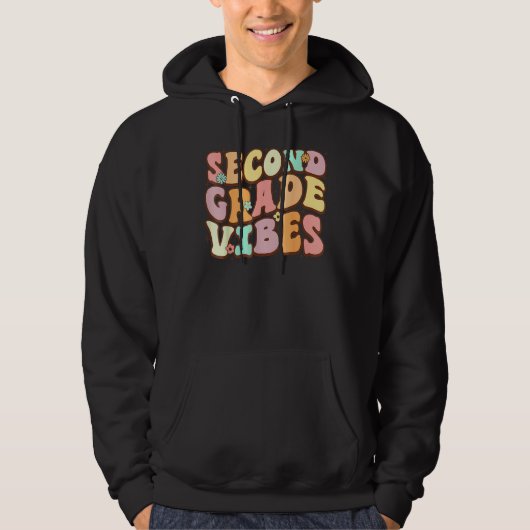 Back To School Groovy Second Grade Vibes 2nd Grade Hoodie (Vorderseite)