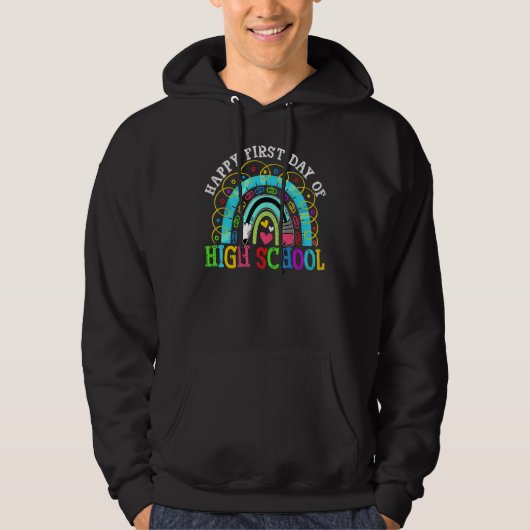 Back To School Happy First Day Of High School Rain Hoodie (Vorderseite)