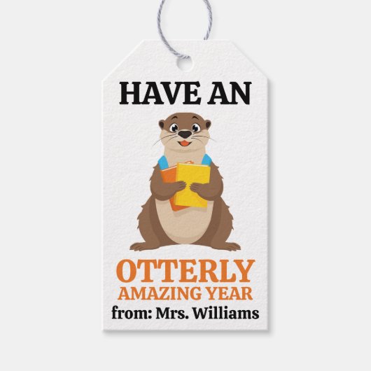 Back to School Have an otterly amazing year Pun Geschenkanhänger (Vorderseite)