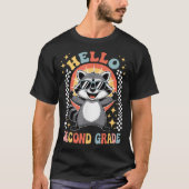 Back To School Hello 2Nd Grade Raccoon Second  T-Shirt (Vorderseite)