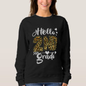 Back To School Hello 2nd Grade Second Grade Leopar Sweatshirt (Vorderseite)