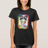 Back To School Hello 2nd Second Grade Messy Bun Ti T-Shirt (Vorderseite)