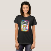 Back To School Hello 2nd Second Grade Messy Bun Ti T-Shirt (Vorne ganz)
