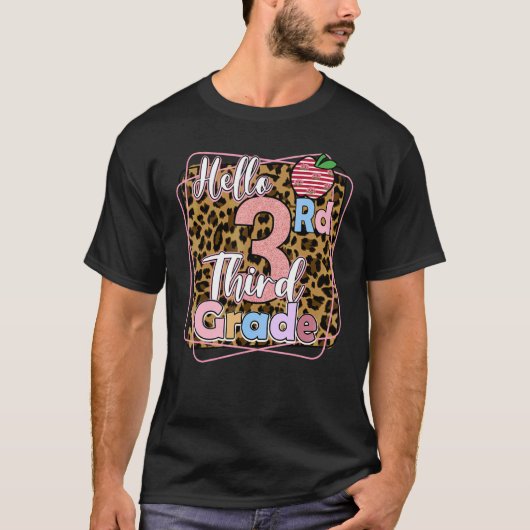 Back To School Hello 3rd Third Grade  Teachers Stu T-Shirt (Vorderseite)