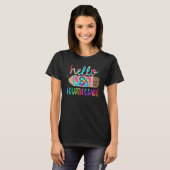 Back To School Hello 4th Grade Leopard Tie Dye Pen T-Shirt (Vorne ganz)