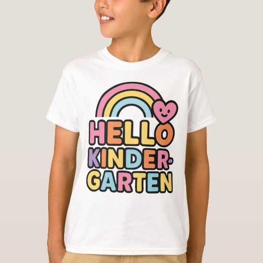 Back to School Hello Kindergarten Teacher Kids T-Shirt (Vorderseite)