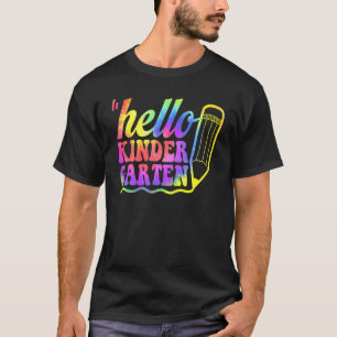 Back To School Hello Kindergarten Tie Dye T-Shirt