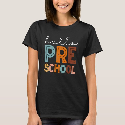 Back To School Hello Preschool Teachers Women Boys T-Shirt (Vorderseite)