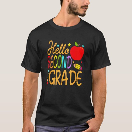 Back To School Hello Second Grade Team 2nd Grade T T-Shirt (Vorderseite)