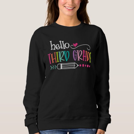Back To School Hello Third 3rd Grade For Kids Boy  Sweatshirt (Vorderseite)