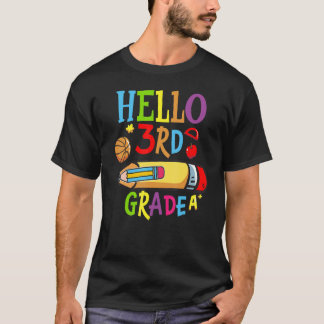 Back To School Hello Third 3rd Grade For Kids T-Shirt