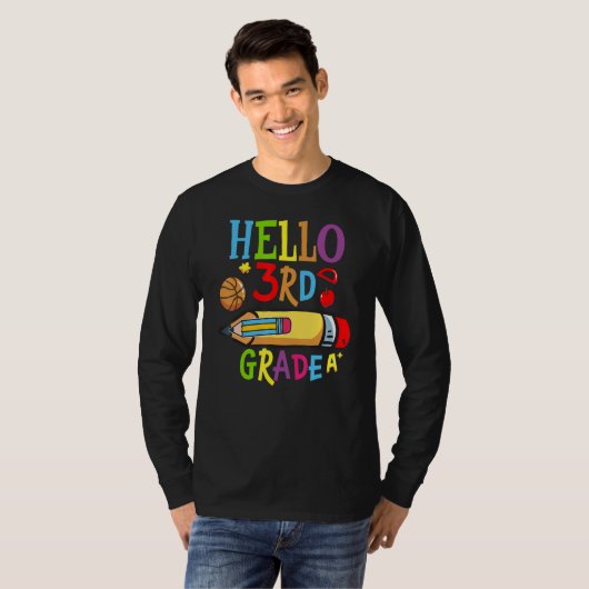 Back To School Hello Third 3rd Grade For Kids T-Shirt (Vorne ganz)