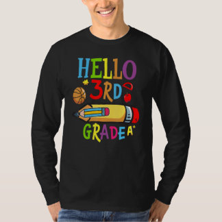 Back To School Hello Third 3rd Grade For Kids T-Shirt